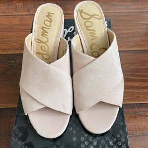 Blush slip on sandals